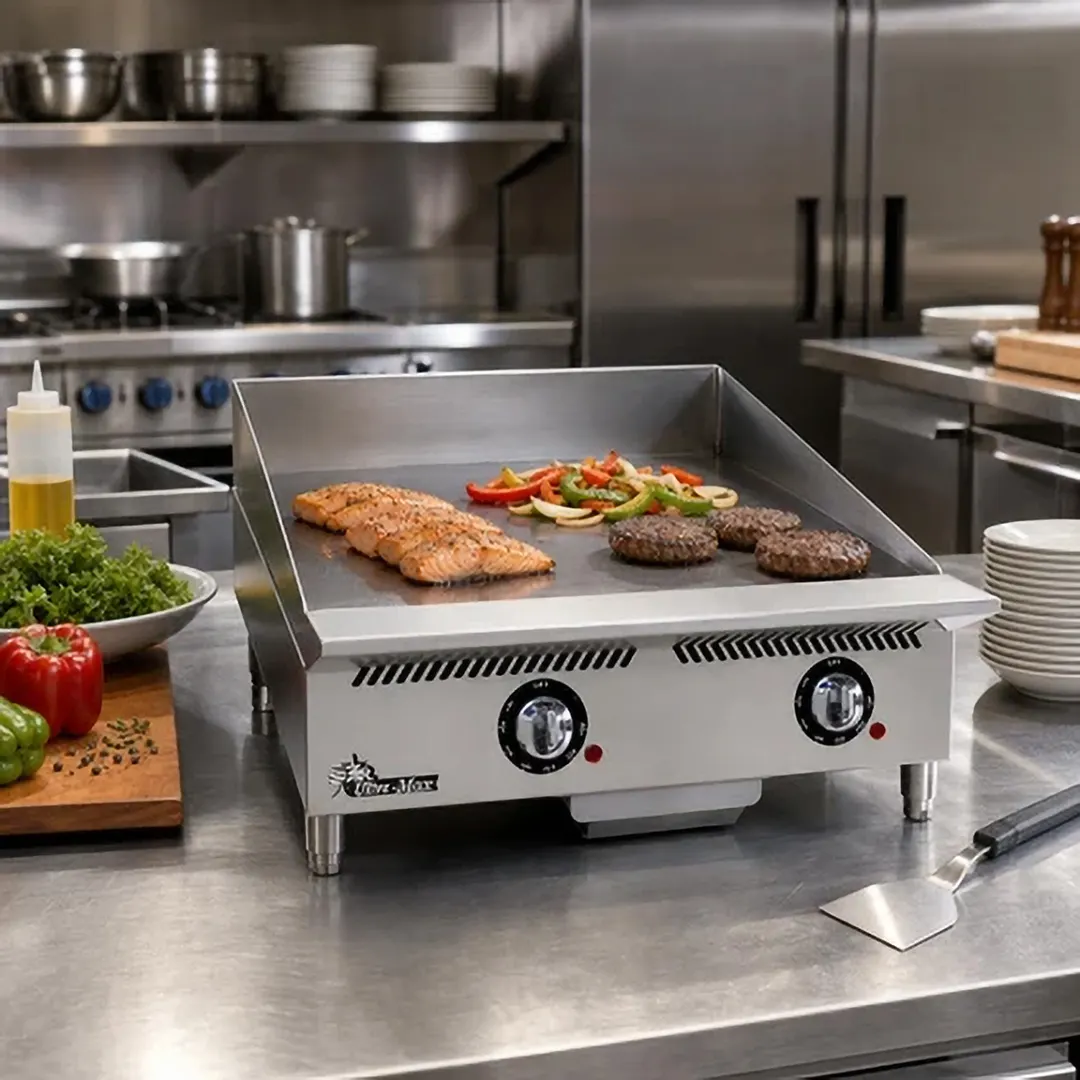 Star 824TA 24" Countertop Gas Griddle with Snap-Action Thermostat, 1" Steel Plate - 60.000 BTU