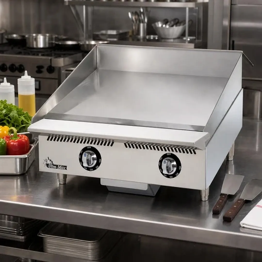 Star 824TCHSA 24" Countertop Gas Griddle with Snap-Action Thermostat, 1" Chrome Plate - 60.000 BTU