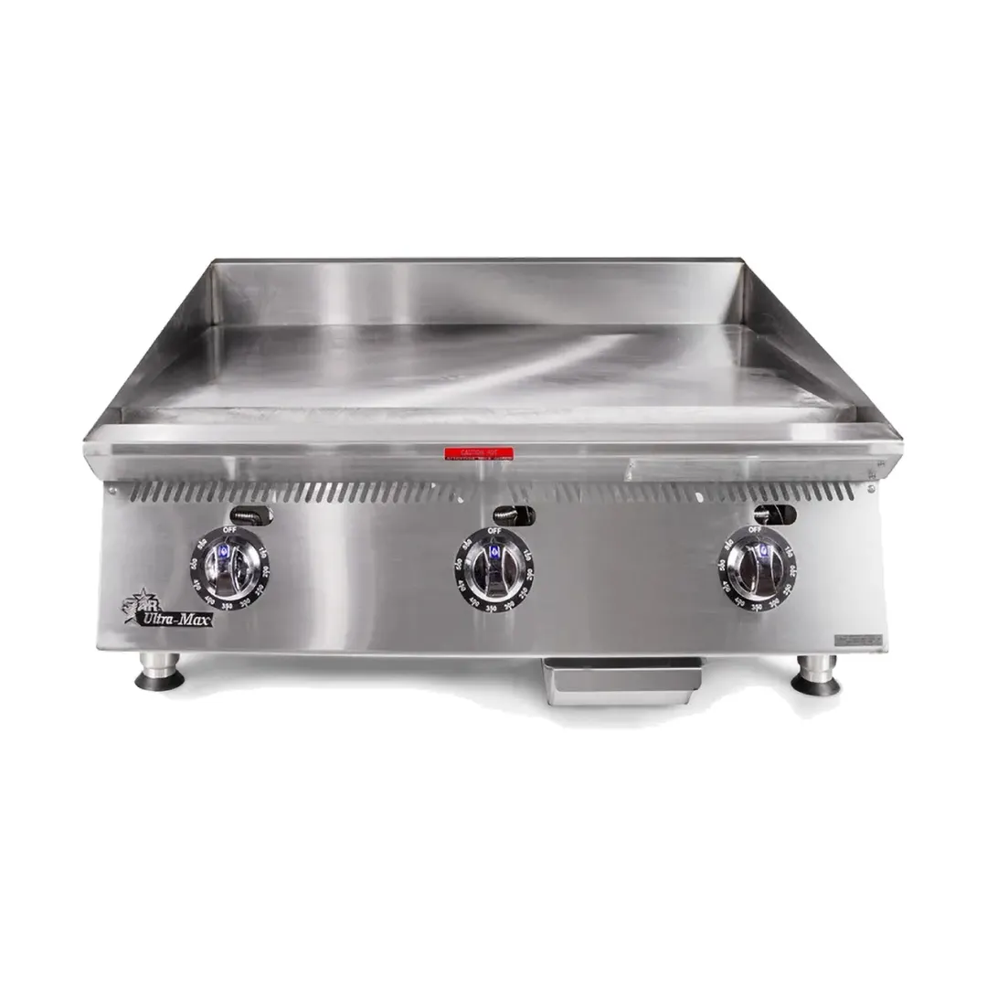 Star 836TA 36" Countertop Gas Griddle with Snap-Action Thermostat, 1" Steel Plate - 90.000 BTU