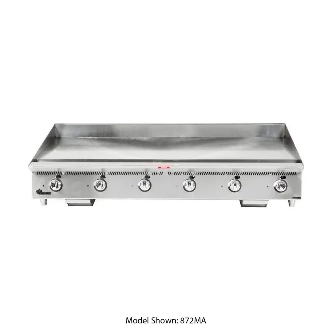 Star 872TCHSA 72" Countertop Gas Griddle with Snap-Action Thermostat, 1" Chrome Plate - 180.000 BTU