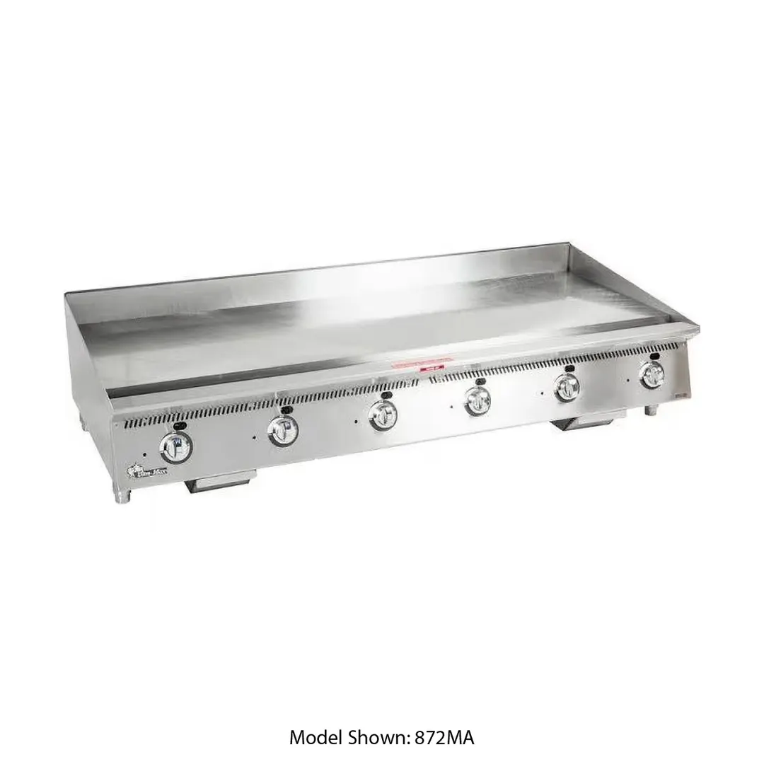 Star 872TCHSA 72" Countertop Gas Griddle with Snap-Action Thermostat, 1" Chrome Plate - 180.000 BTU