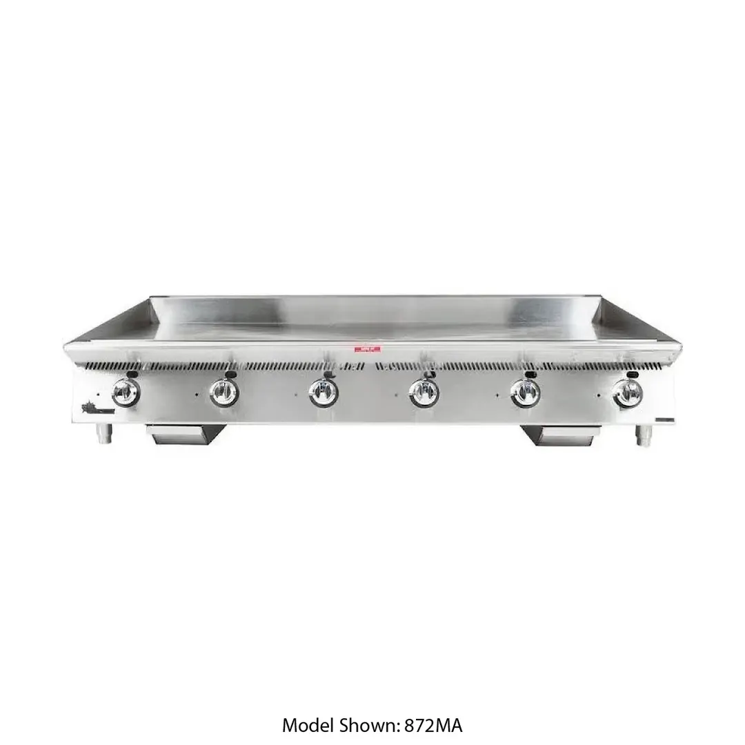 Star 872TCHSA 72" Countertop Gas Griddle with Snap-Action Thermostat, 1" Chrome Plate - 180.000 BTU