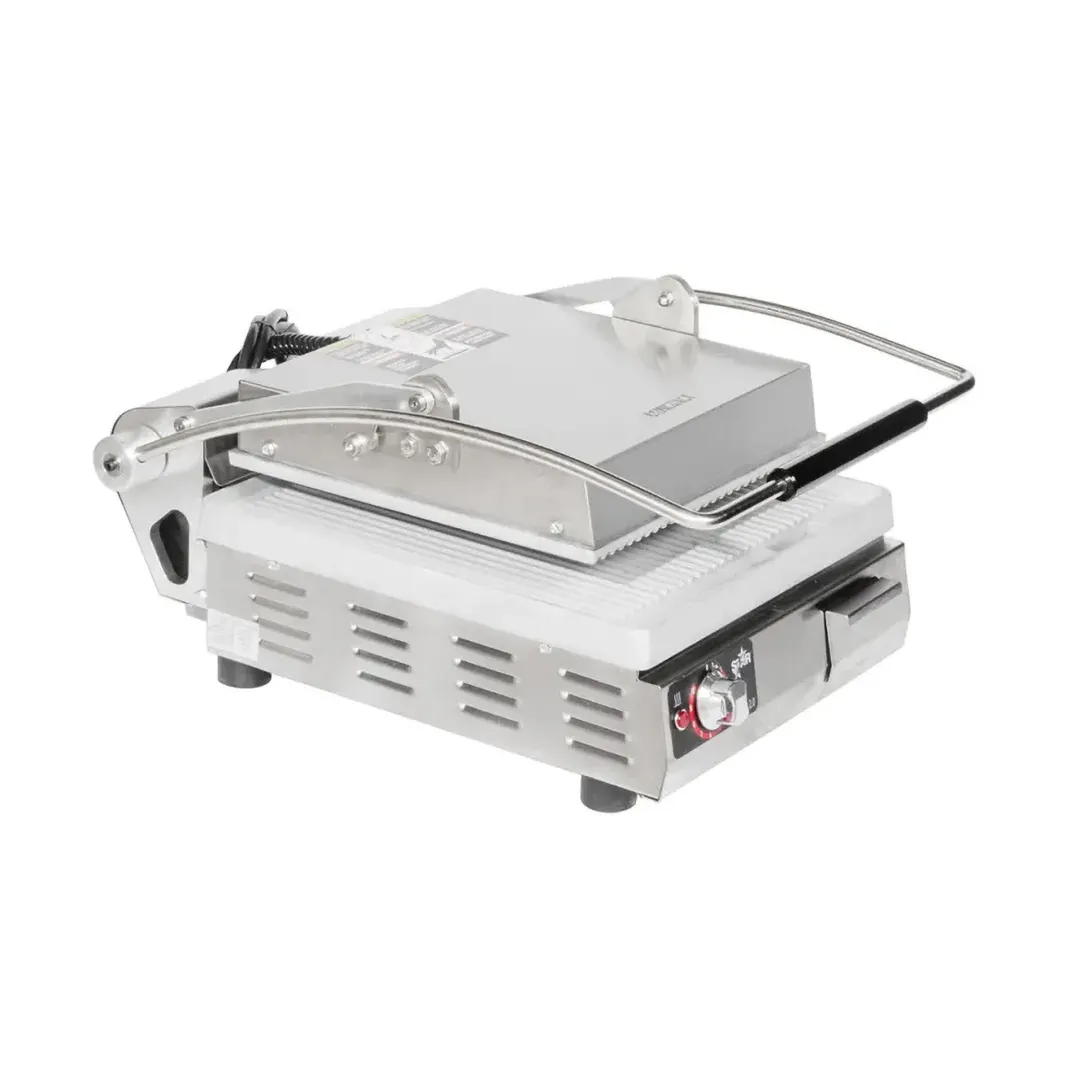 Star PGT14 Single Panini Sandwich Grill with Aluminum Grooved Plates, Manual Controls