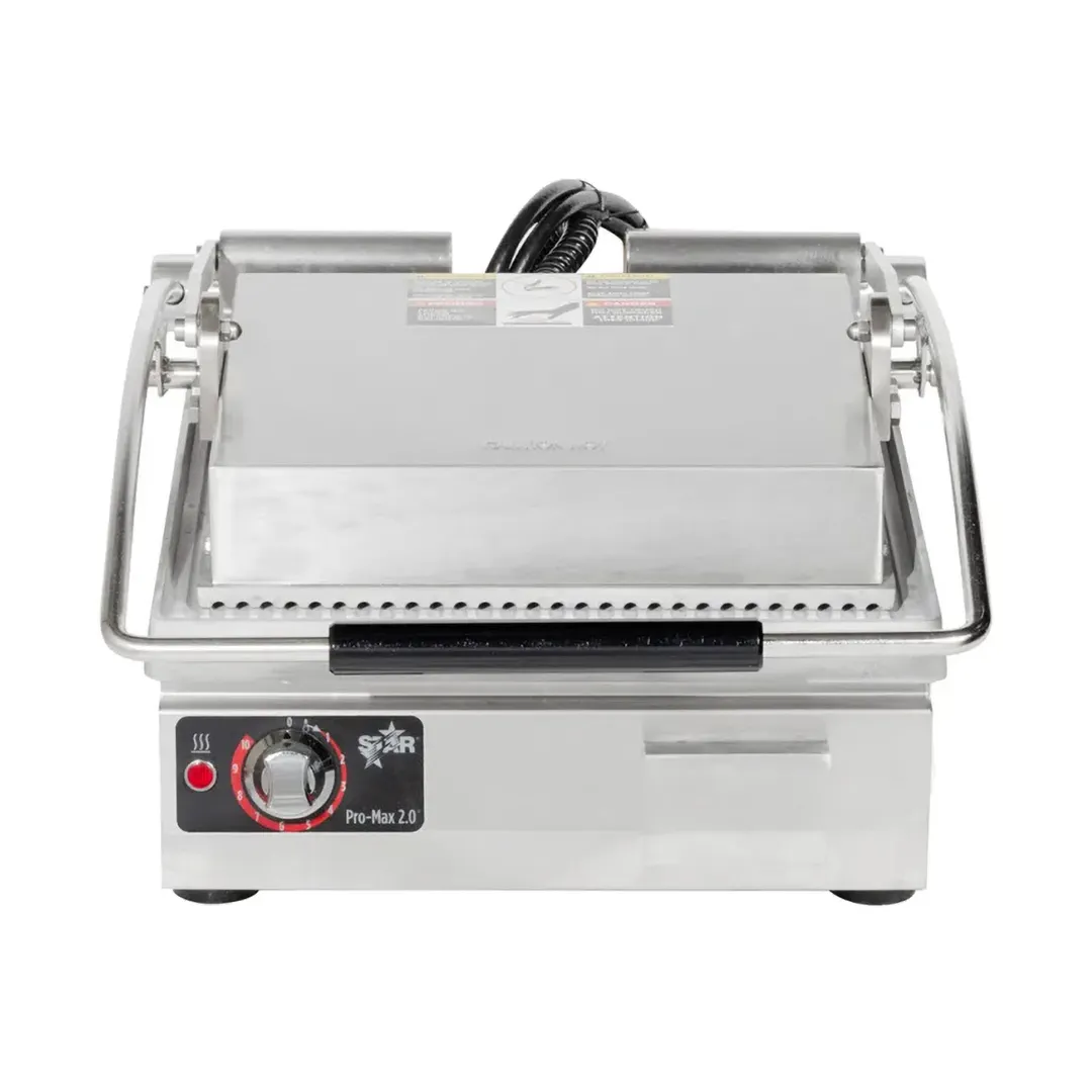 Star PGT14 Single Panini Sandwich Grill with Aluminum Grooved Plates, Manual Controls