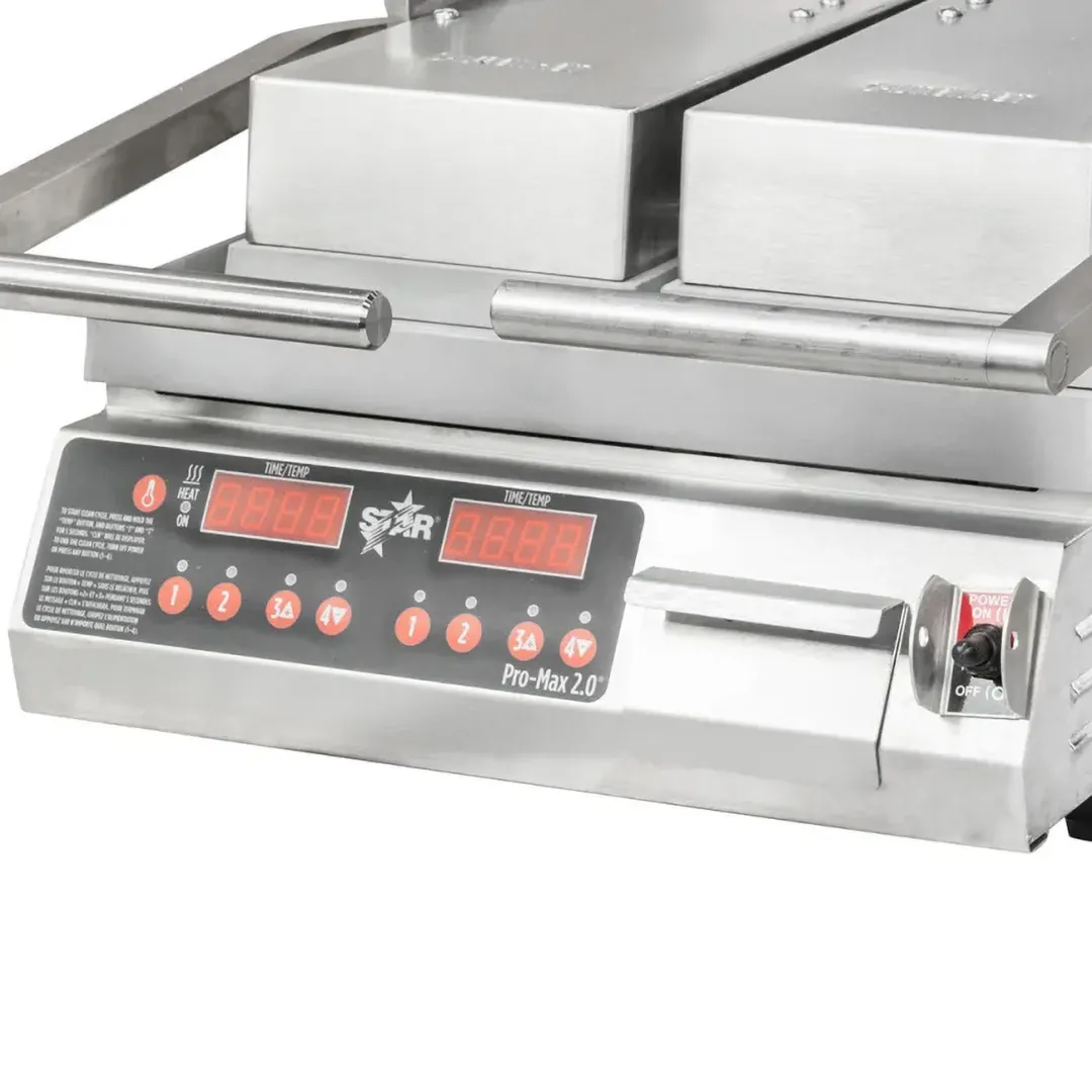 Star PST14D Pro Max 2.0 Commercial Panini Press w/ Dual Aluminum Smooth Plates, Electronic Controls