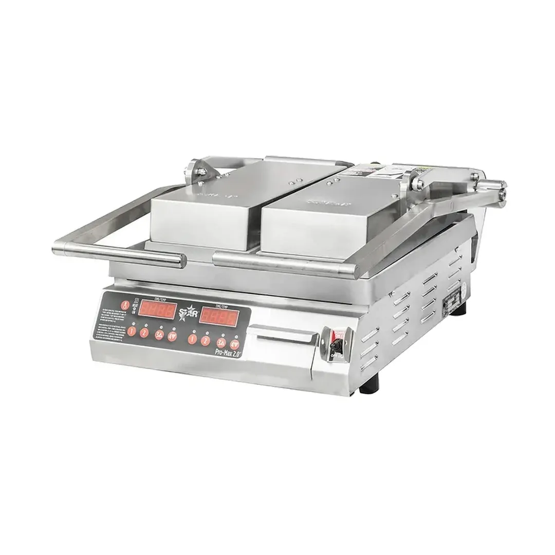 Star PST14D Pro Max 2.0 Commercial Panini Press w/ Dual Aluminum Smooth Plates, Electronic Controls