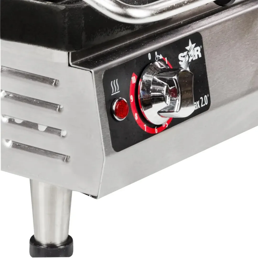 Star PST14I Single Cast Iron Panini Press Grill with Smooth Plates, Manual Controls
