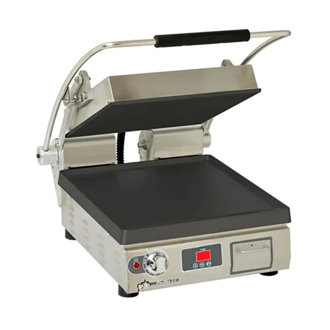 Star PST14IE Single Cast Iron Panini Press Grill with Smooth Plates, Electronic Controls
