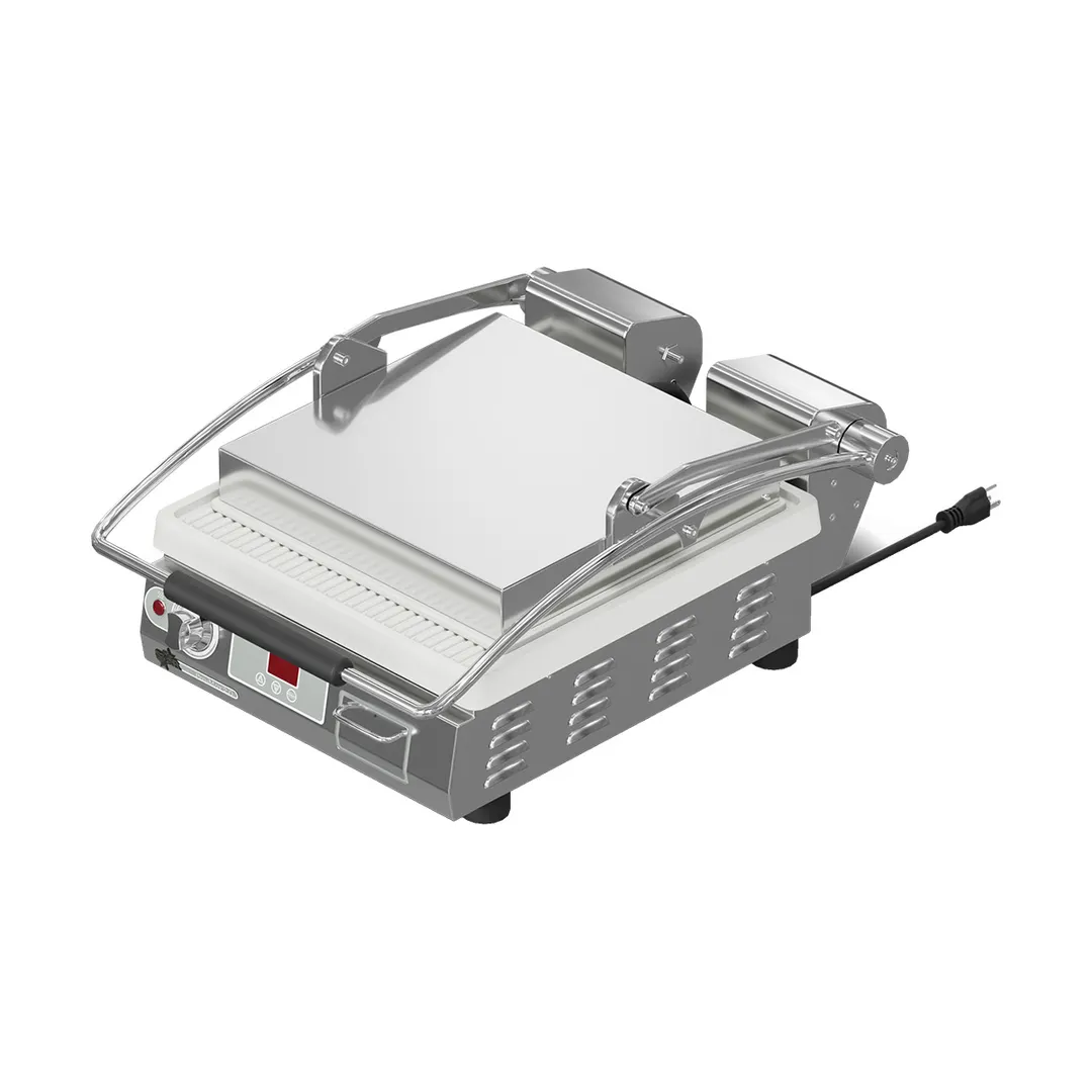Star PST14IGT Single Cast Iron Sandwich Press Grill with Grooved & Smooth Plates, Manual Controls
