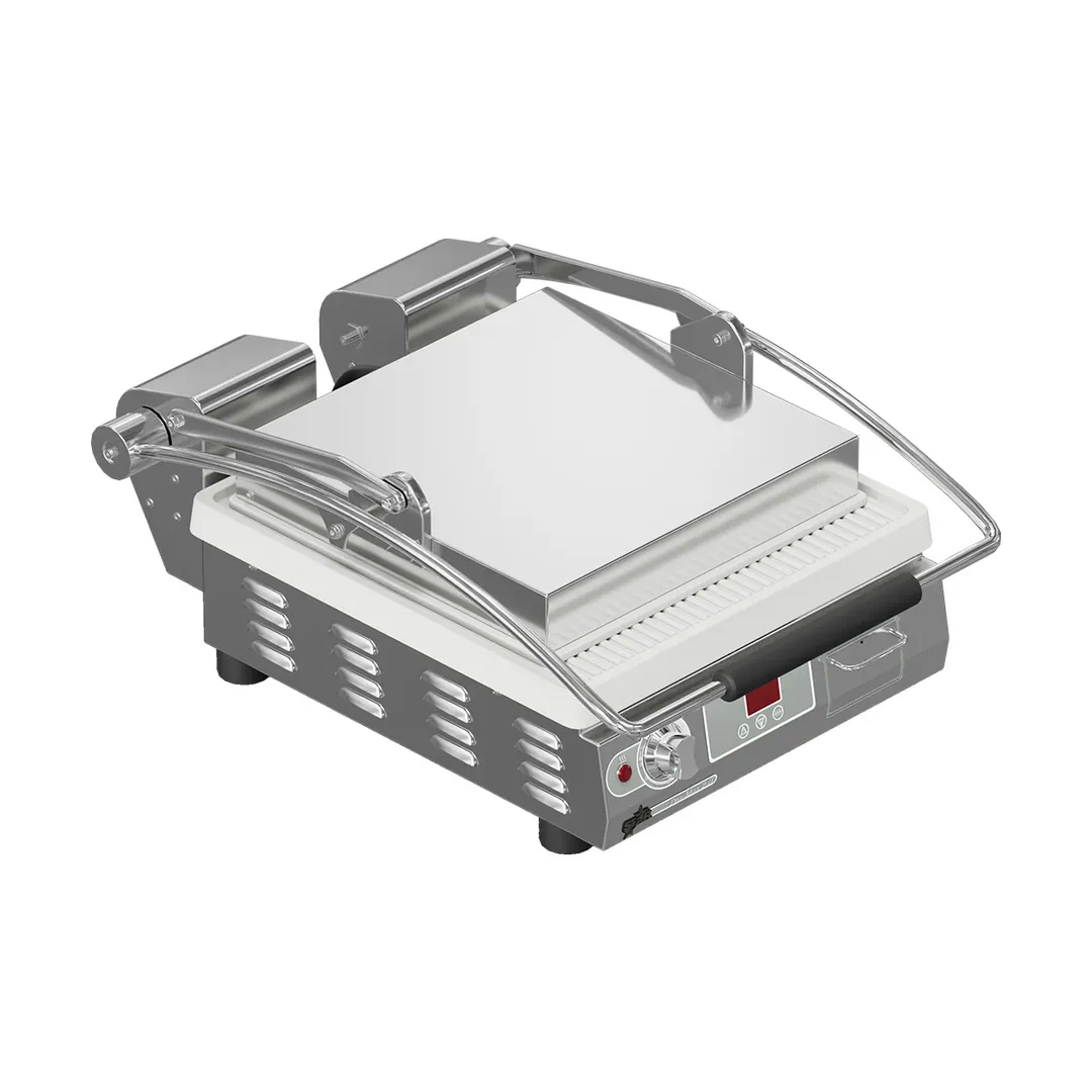 Star PST14IGT Single Cast Iron Sandwich Press Grill with Grooved & Smooth Plates, Manual Controls