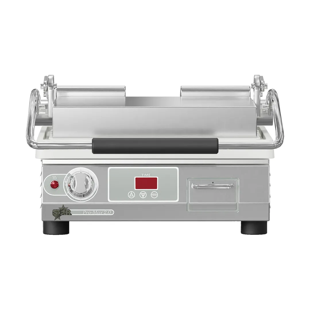 Star PST14IGT Single Cast Iron Sandwich Press Grill with Grooved & Smooth Plates, Manual Controls
