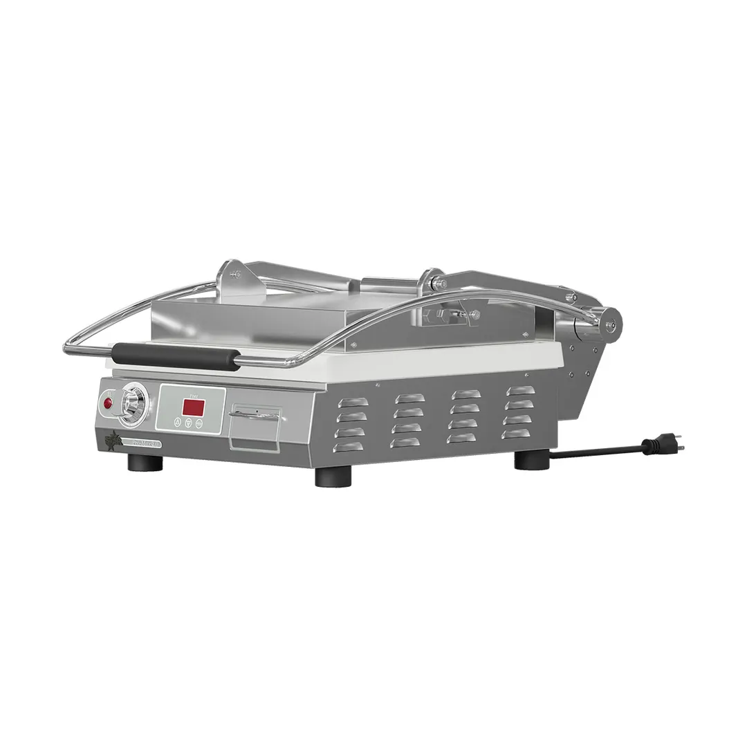 Star PST14IGT Single Cast Iron Sandwich Press Grill with Grooved & Smooth Plates, Manual Controls