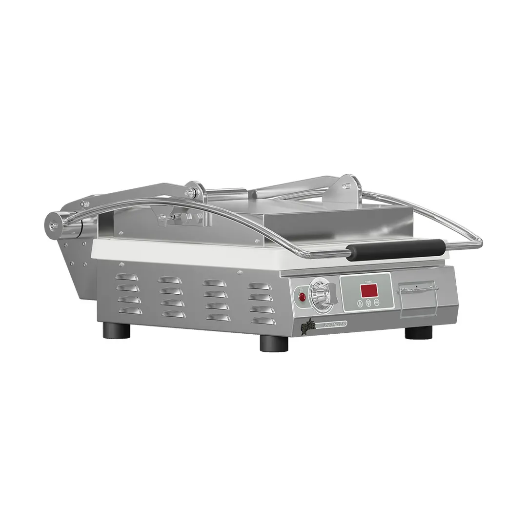 Star PST14IGT Single Cast Iron Sandwich Press Grill with Grooved & Smooth Plates, Manual Controls