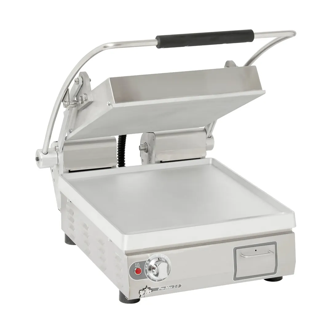 Star PST14T Single Sandwich Press Grill with Timer & Aluminum Smooth Plates, Manual Controls