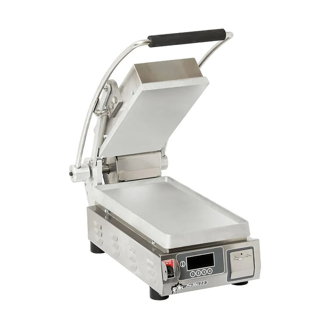 Star PST7EA-230V Single Sandwich Grill with Aluminum Smooth Plates & Electronic Controls - 230V