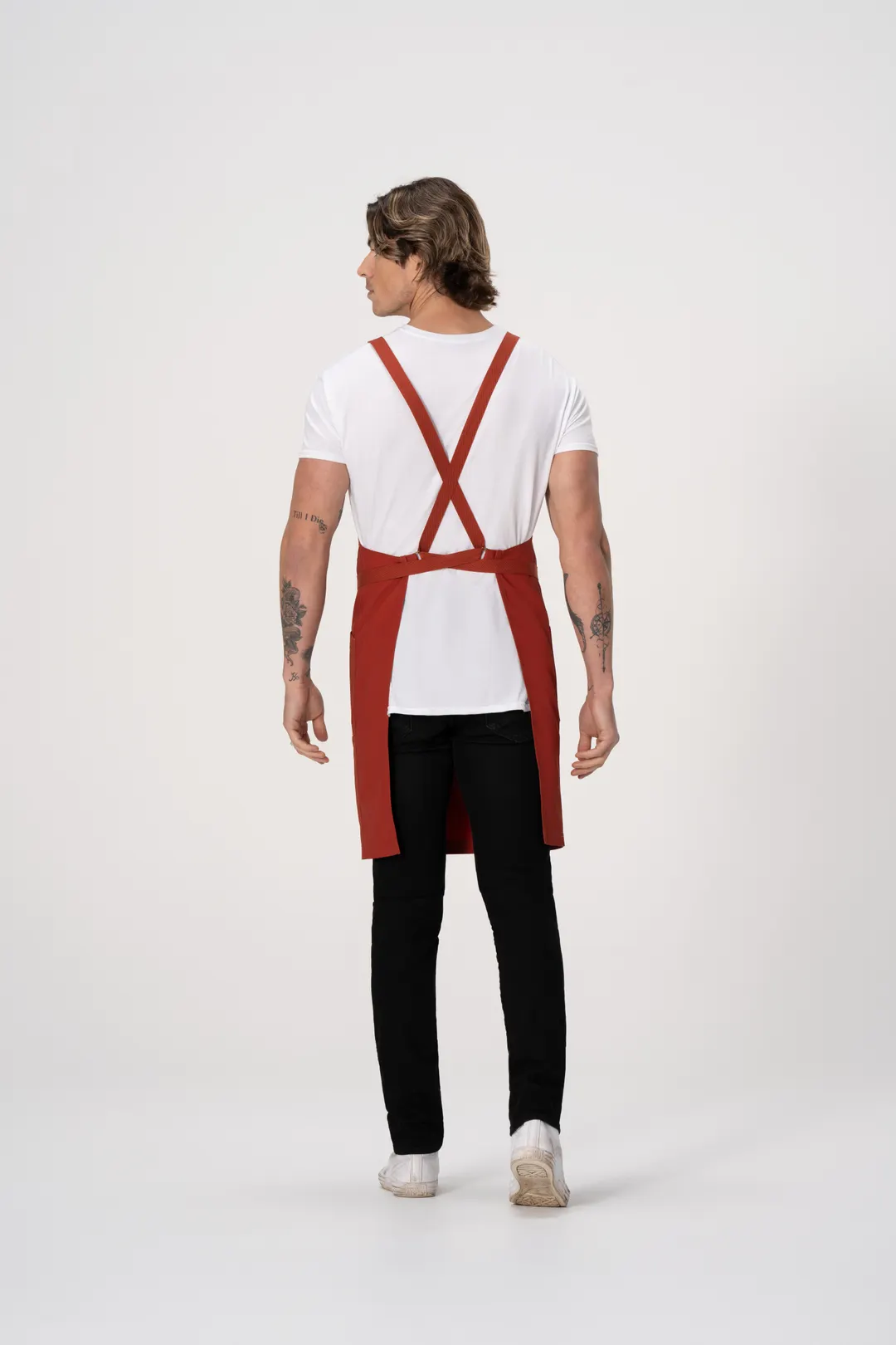 Chef Works ABS04-RUS-0 Lockharte Bib Apron, Rust, Polyester/Cotton, 31" x 32", Strap, 2 Pockets