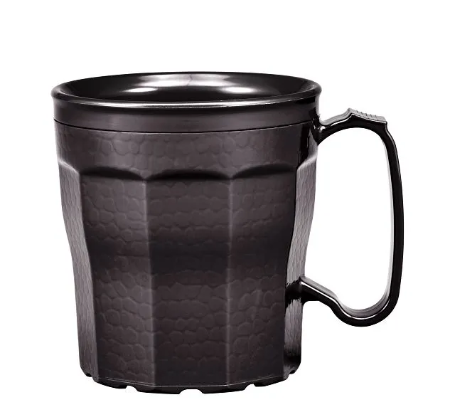 Cambro MDSLM8110 Laguna Mug, 8 Oz Black PP, 4-1/2" Dia, 3-3/4" Hgt, Dishwasher Safe, Stackable