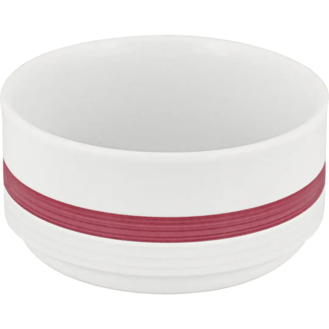 Libbey 680651011425467 Invita Dialog Bowl, 9.5 Oz (3‑7/8" Dia.), Round Embossed Porcelain - 1/Case