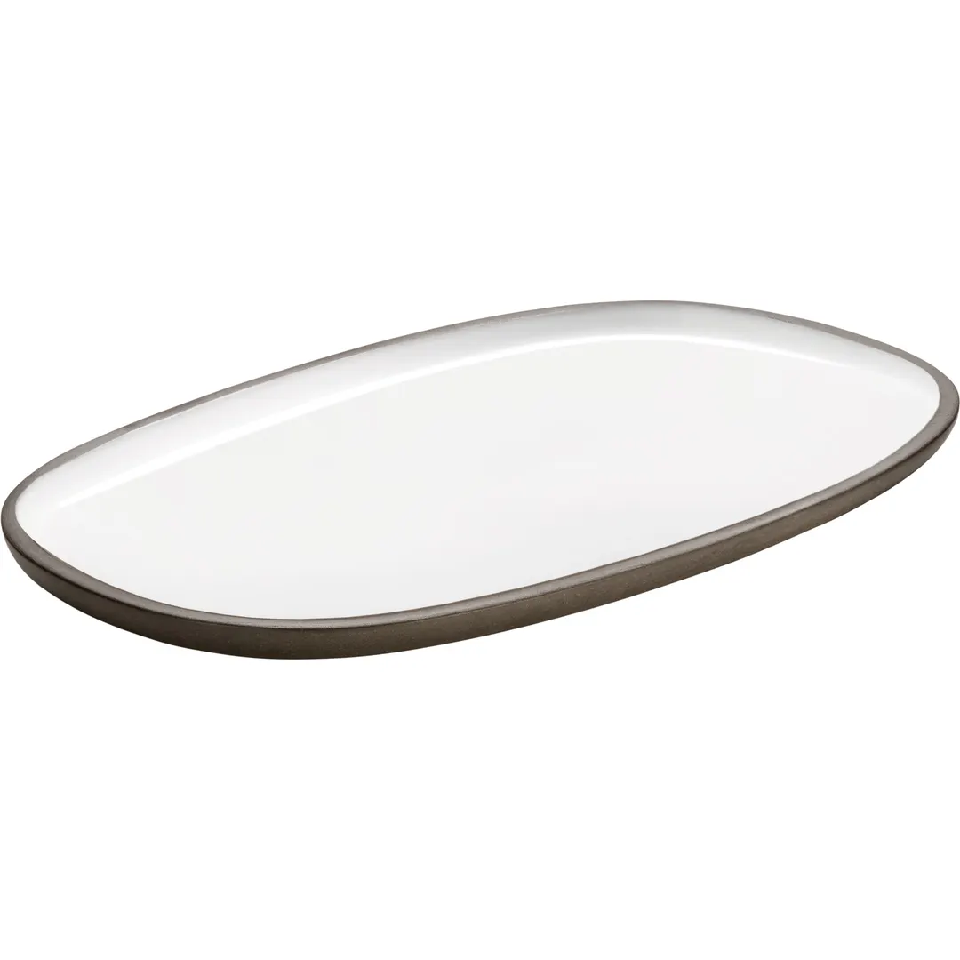 Playground 701203091000436 Stoneware Platter, 11-7/8" x 7-1/8" Oval Coupe, White Finish - Case
