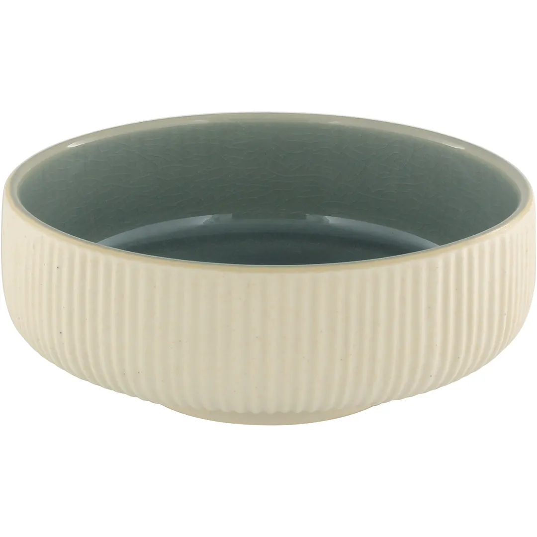 Playground 701316691016151 Nara Round Stoneware Bowl, 24 oz (6" Dia), Grey Embossed - Case