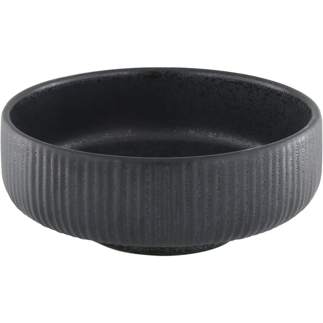 Playground 701316691021090 Nara Black Stoneware Bowl, 24 oz (6" Dia) Round, Sold Per Case