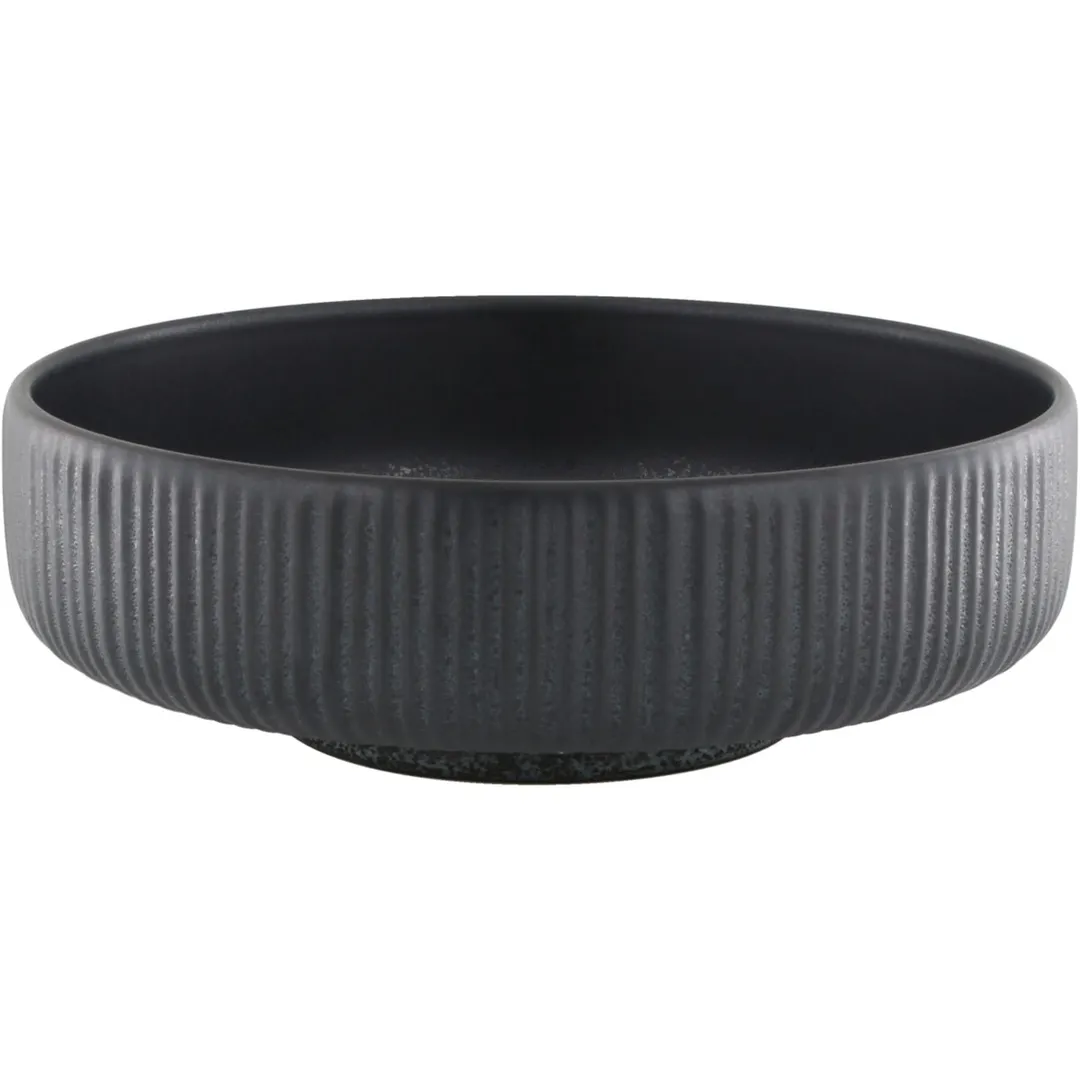 Playground 701317191021090 Nara Black Stoneware Bowl, 8" Diameter, 49.4 Oz Capacity, Round