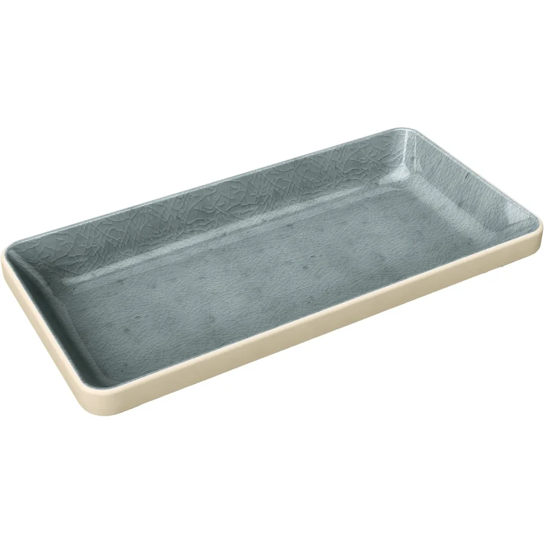 Playground 701321891016151 Nara Rectangular Stoneware Bowl, 6 Oz, 7" W x 3-1/2" D, Grey - Case