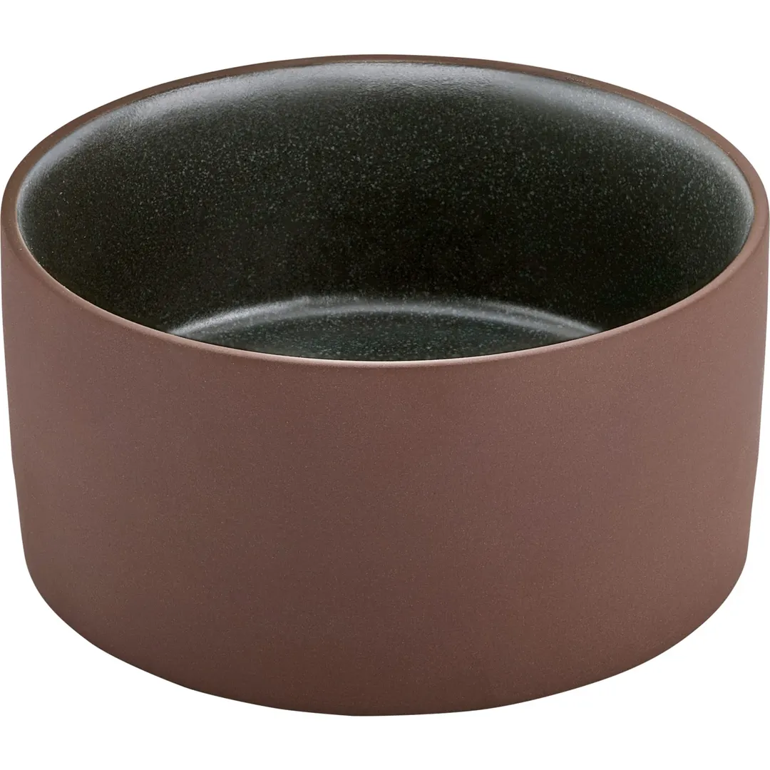 Libbey 701341691101792 - 33 oz Round Stoneware Bowl, 6" Diameter, Brown/Black Finish, Case Pack