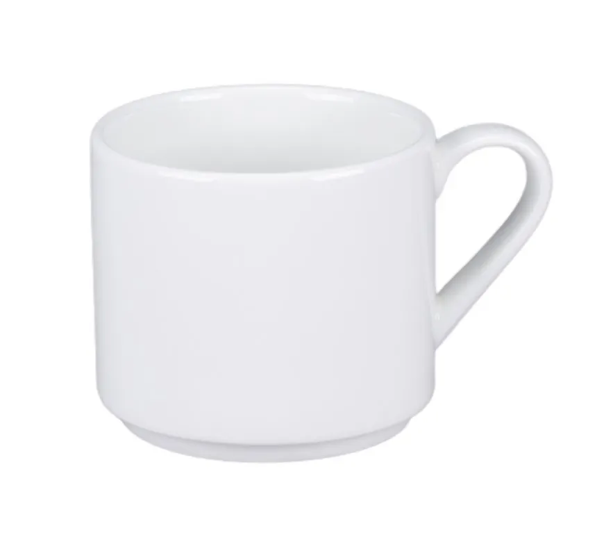 RAK Porcelain TDCU23 - 8 Oz Round Stackable Porcelain Cup 3" Diameter, 8-9 Oz Capacity - Case