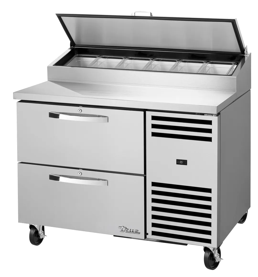 True TPP-AT-44D-2-HC~SPEC3~HGTP Pizza Prep Table Refrigerated Counter