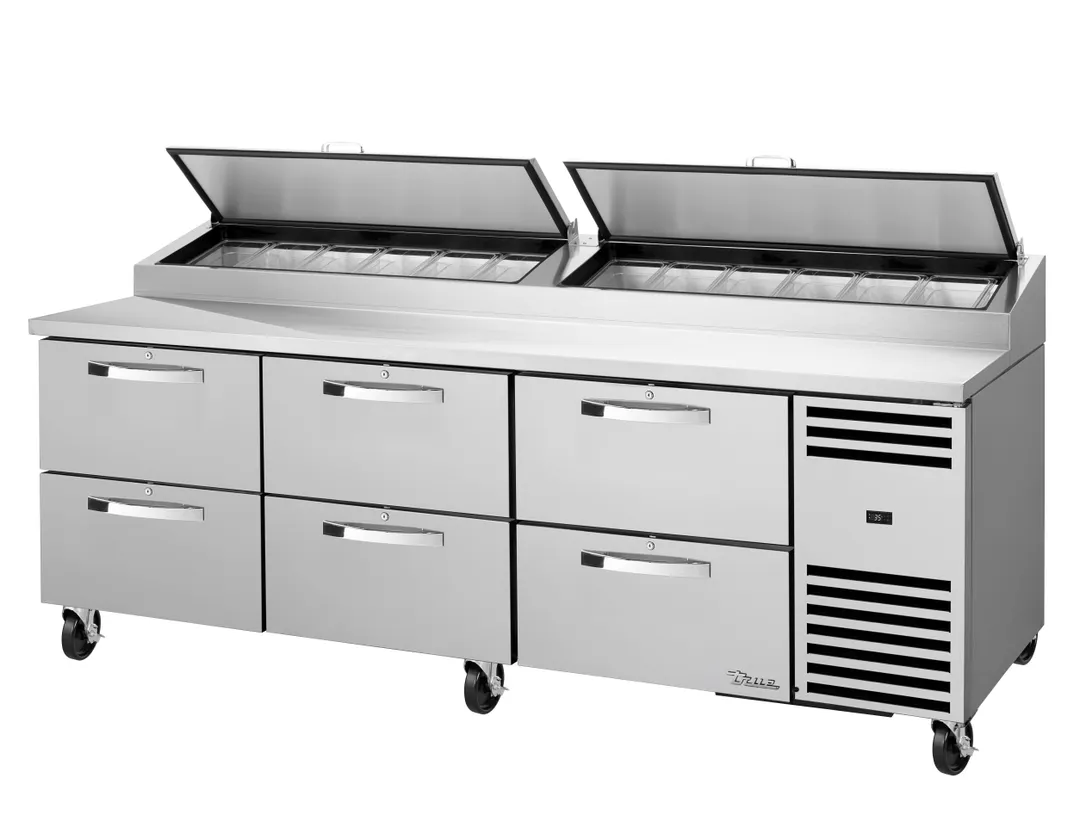 True TPP-AT2-93D-6-HC~SPEC3~HGTP Pizza Prep Table Refrigerated Counter