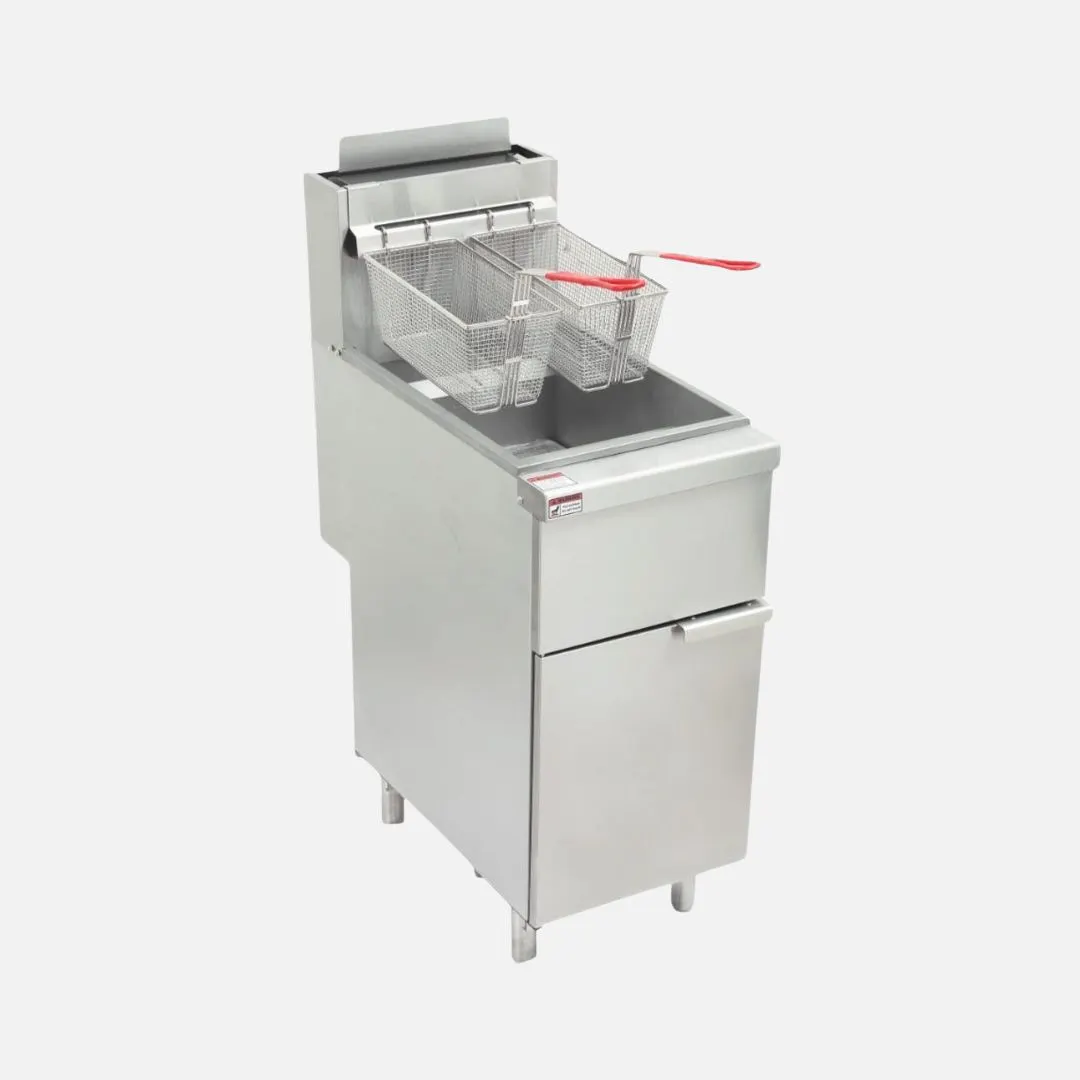 Hurakan HKN-FXF40EW(LPG) Full Pot Floor Model Gas Fryer