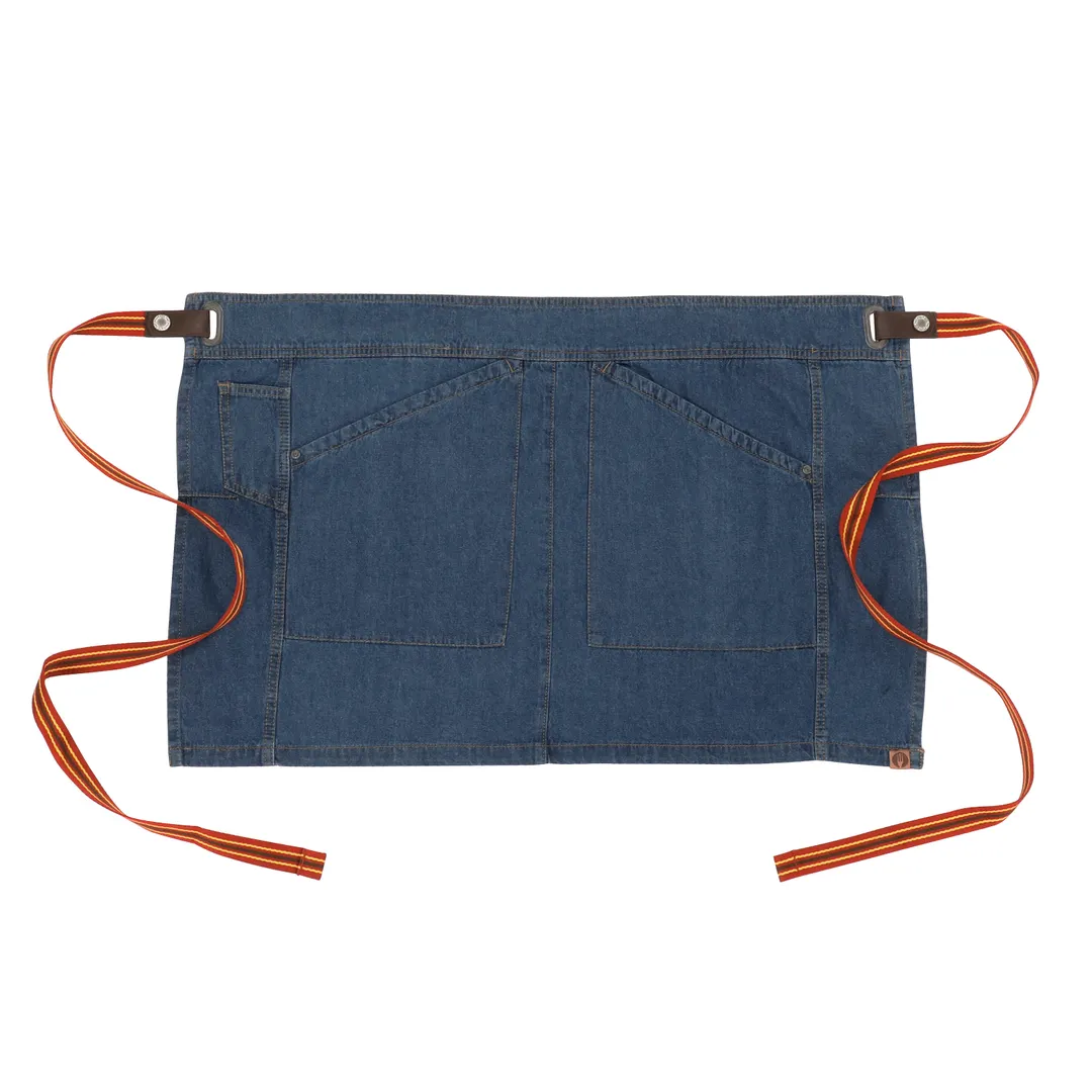 Chef Works AHS01S-MDB-0 Waist Apron, Medium Blue, 17.9"L x 28"W, 100% Cotton Denim, Hip Pockets