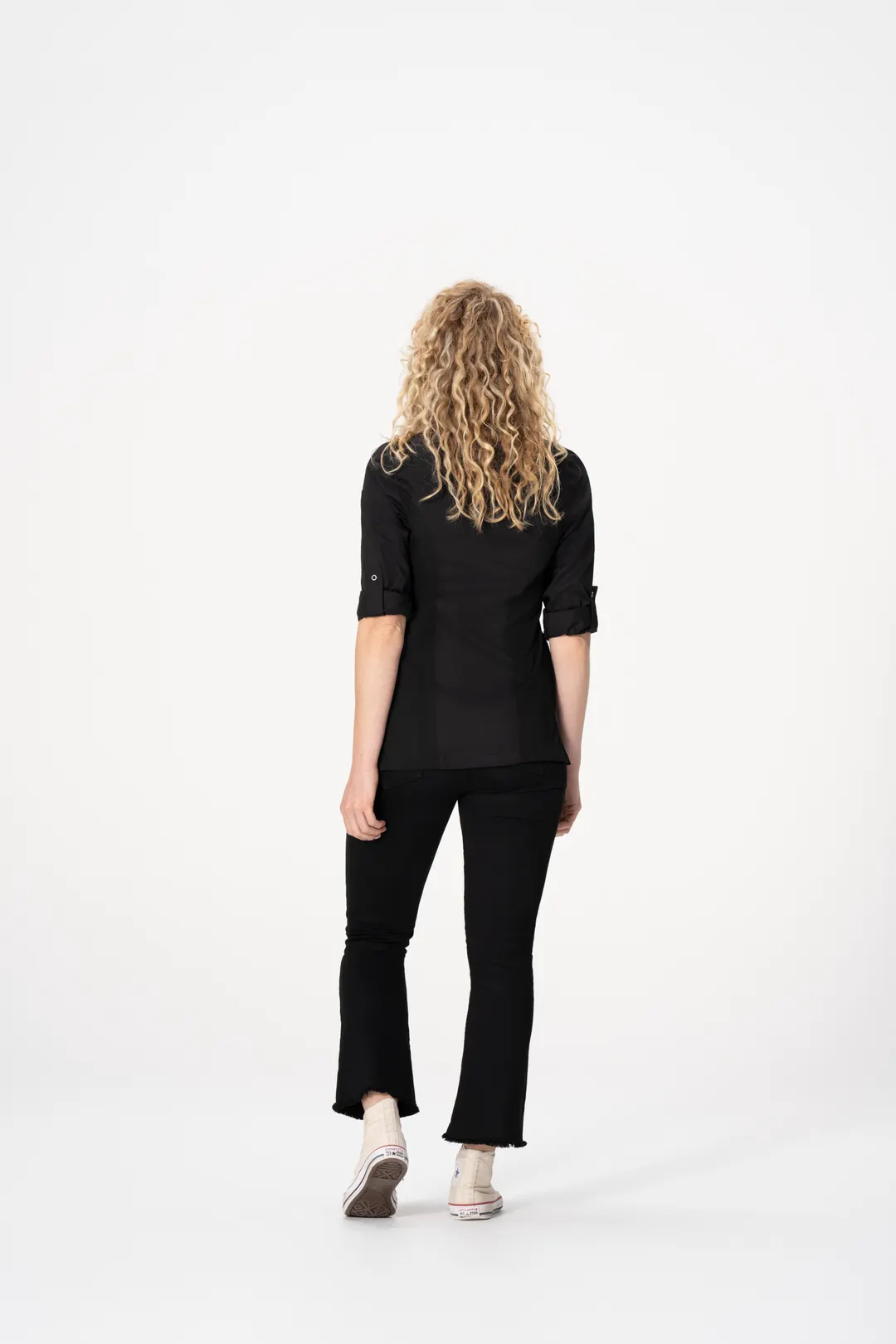 Chef Works BCWMC007-BLK-XS Womens Lansing Chef Coat, XSmall, Long Sleeve, Black, Poly/Cotton