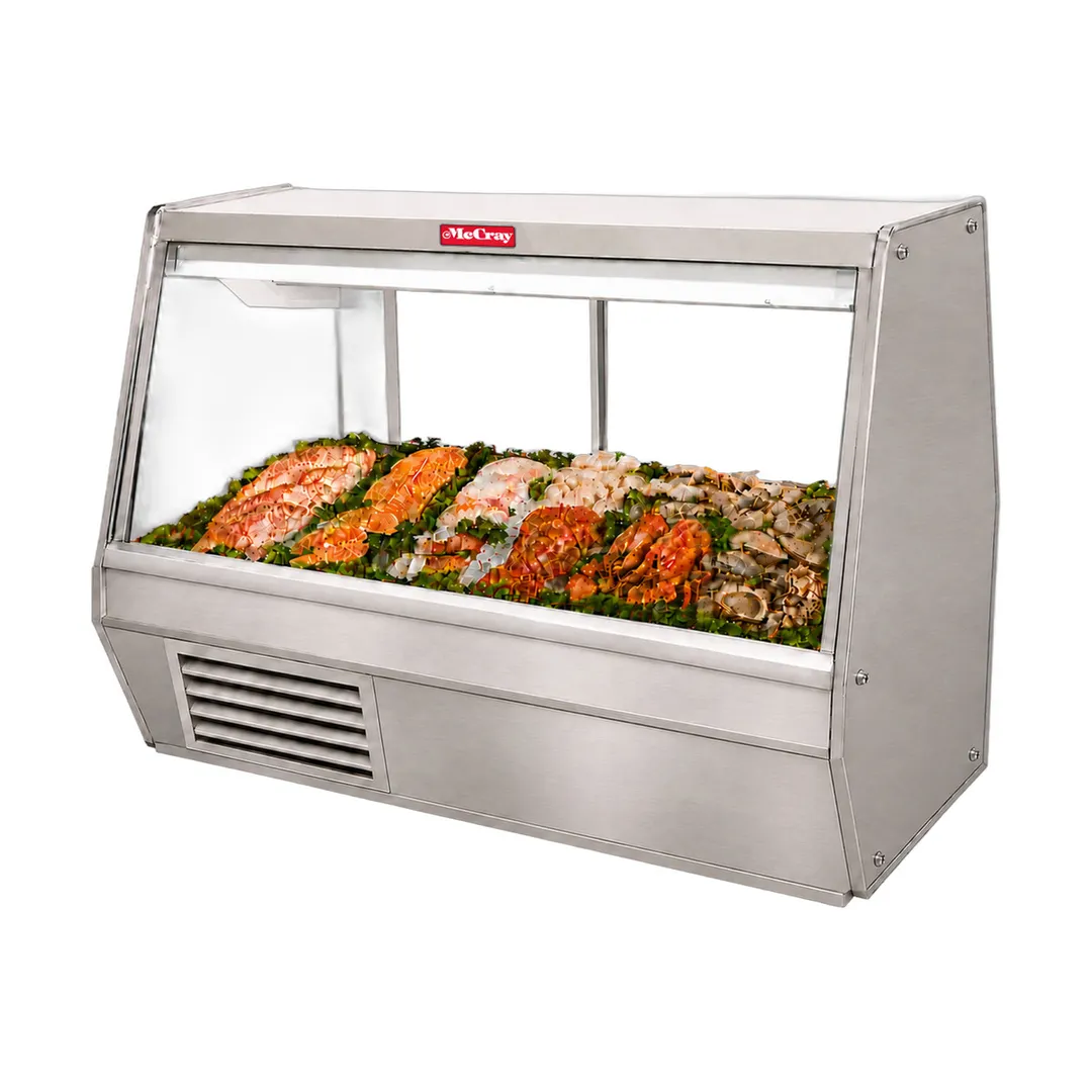 Howard-McCray R-CFS32E-4-S-LED 50" Curved Refrigerated Seafood Display Case, Remote, Stainless