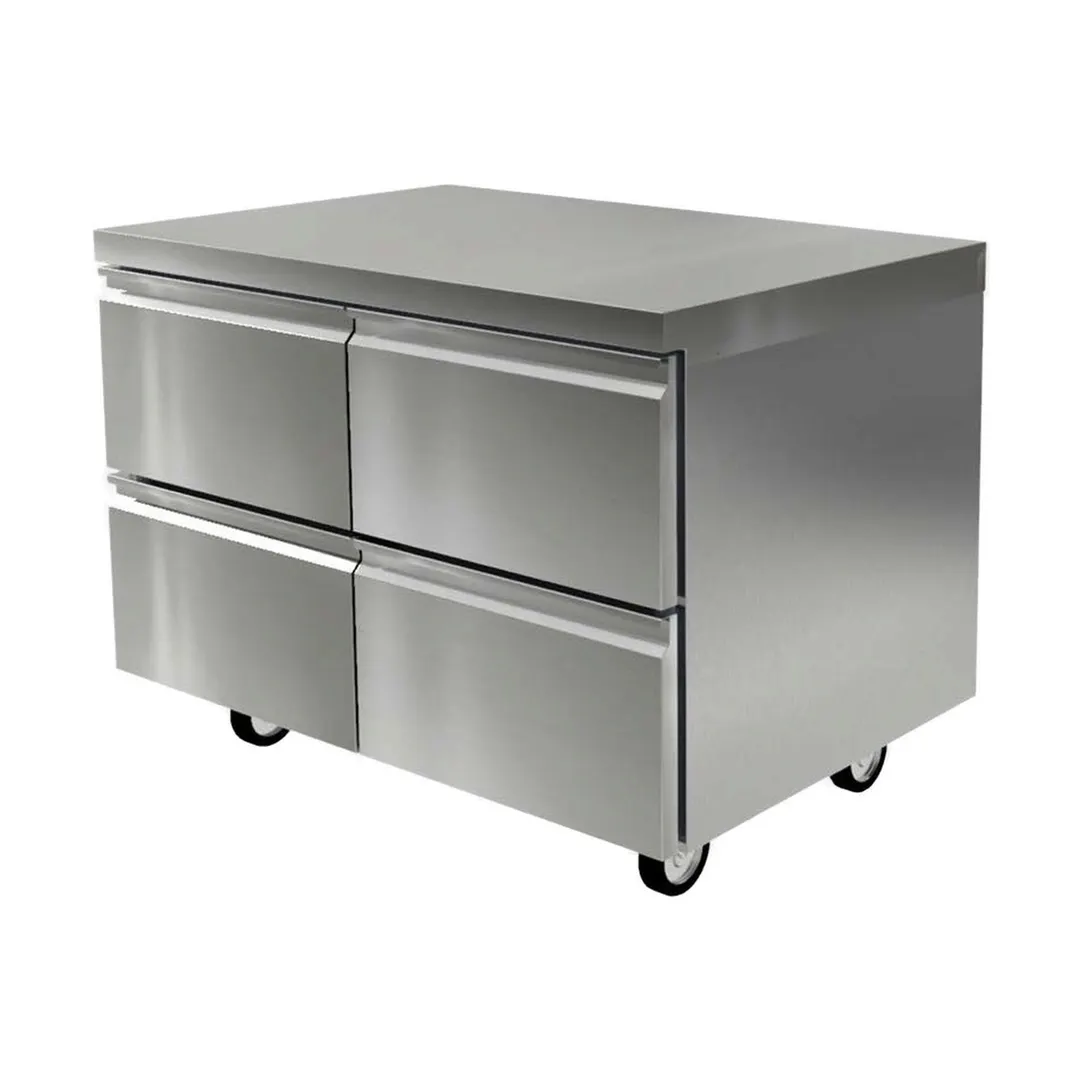 Delfield D4464NP 64" 2-Section Worktop Refrigerator w/ 4 Drawers, Front Breathing, 19.6 cu. ft.