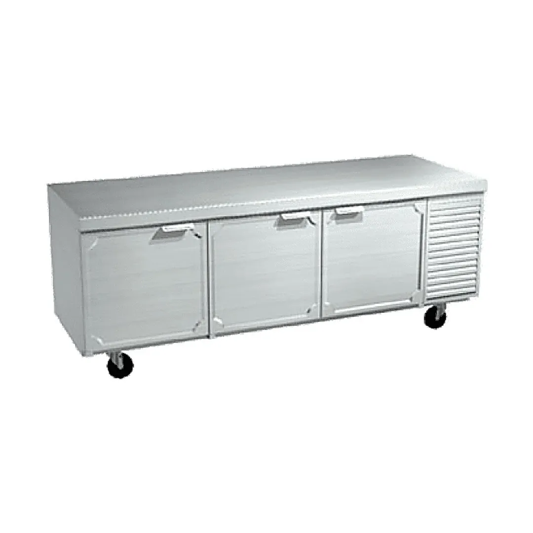 La Rosa Refrigeration 2096-ST 96" 3-Section Worktop Refrigerator w/ 3 Doors