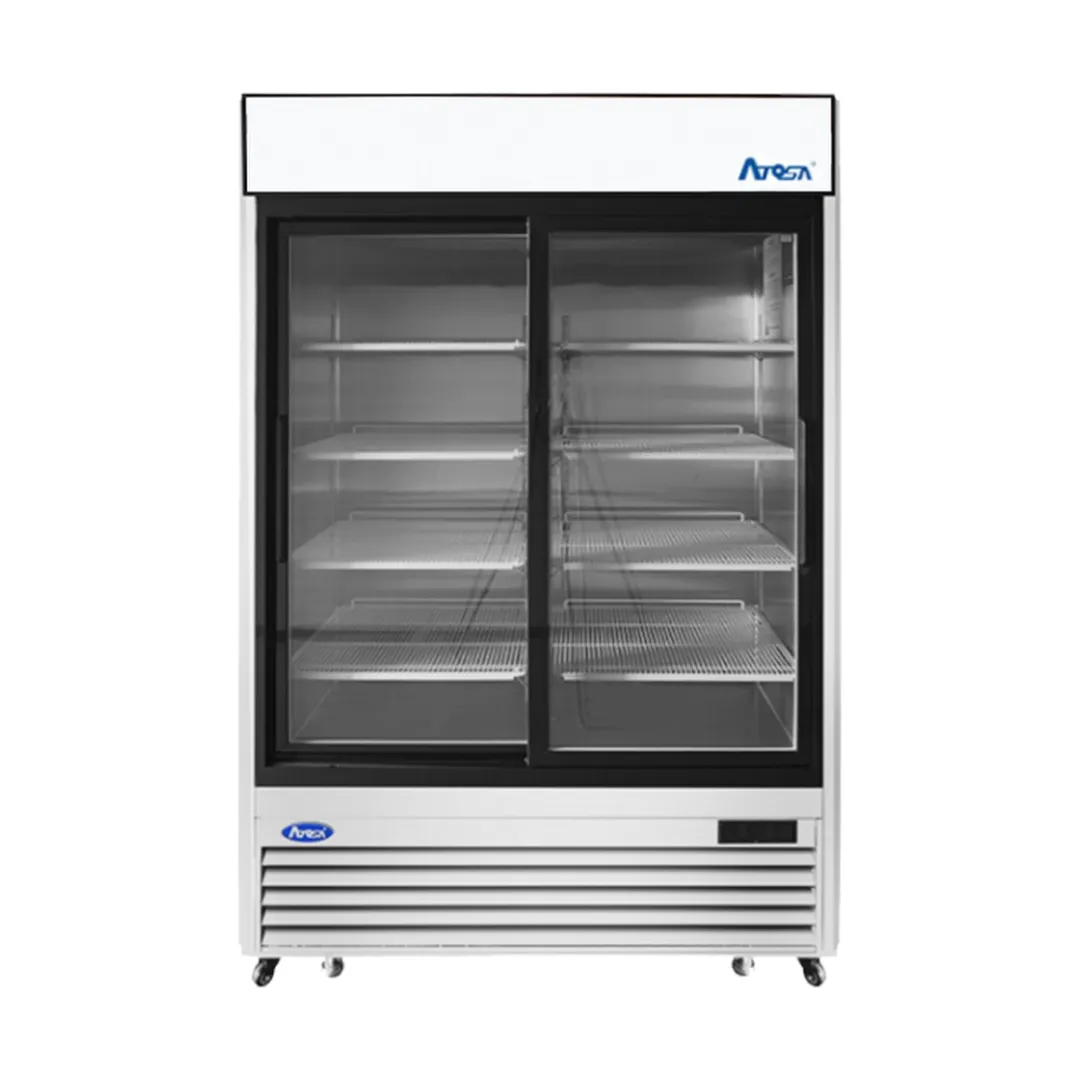Atosa USA MCF8709GR 54" 2-Section Merchandiser Refrigerator w/ 2 Sliding Glass Door, 44.9 cu. ft.