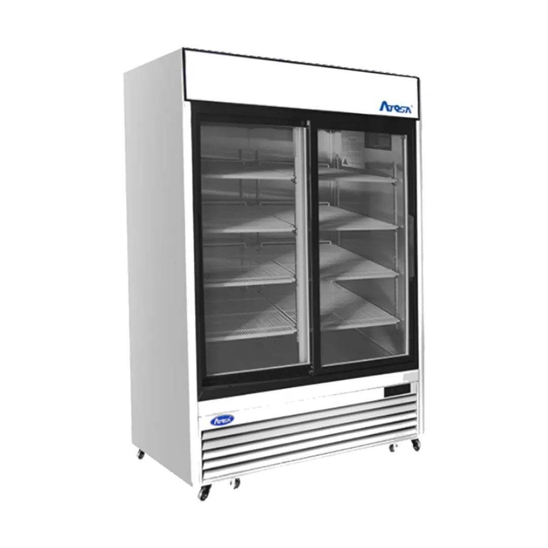 Atosa USA MCF8709GR 54" 2-Section Merchandiser Refrigerator w/ 2 Sliding Glass Door, 44.9 cu. ft.