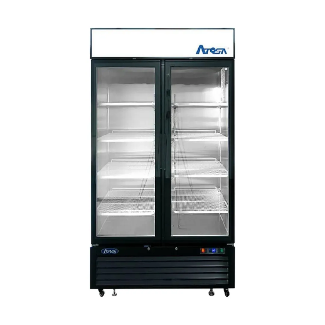 Atosa USA MCF8732GR 39" 2 Section Glass Door Freezer Merchandiser in Black, 28.5 cu. ft.