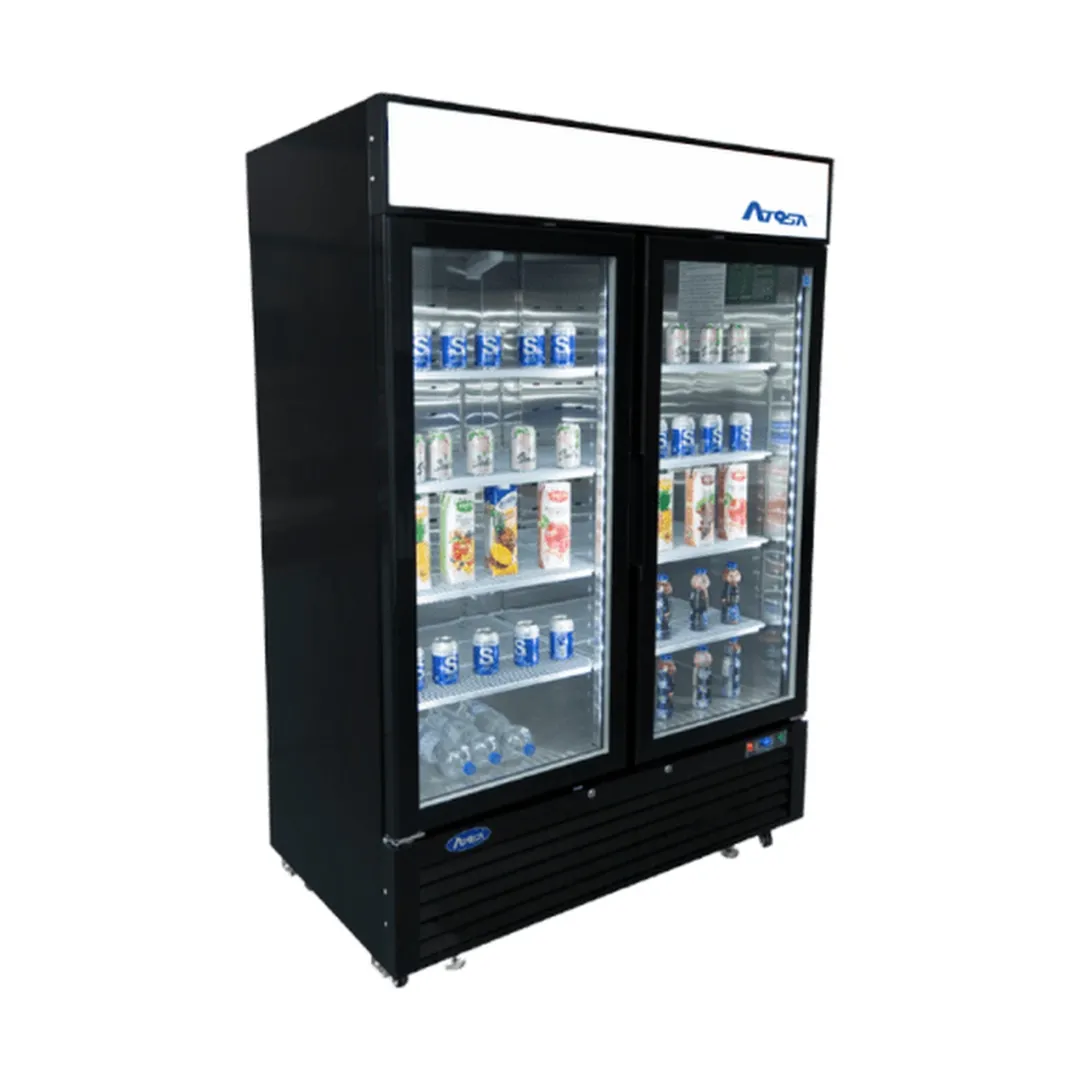 Atosa USA MCF8732GR 39" 2 Section Glass Door Freezer Merchandiser in Black, 28.5 cu. ft.