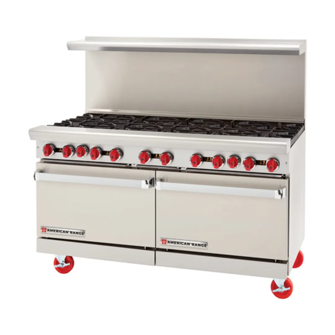 American Range AR-36G-4B-126L-SBR 60" Gas Restaurant Range, (1) Standard Oven, (1) Cabinet, (4) Open Burners, (1) 36" Griddle