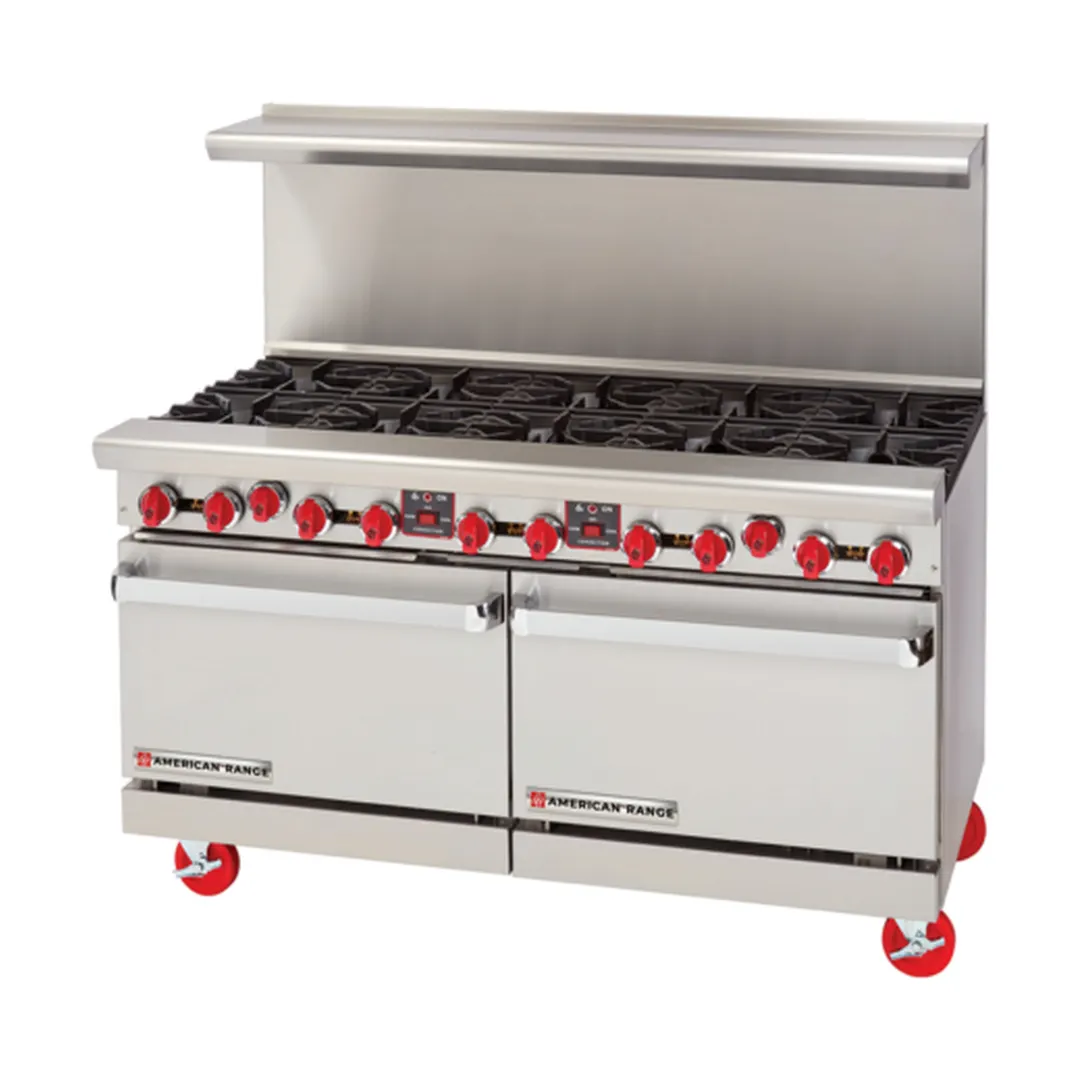 American Range AR-36G-4B-CC 60" Gas Restaurant Range w/ (4) Open Burners, (1) 36" Griddle, (2) Convection Ovens, 248.000 BTU 