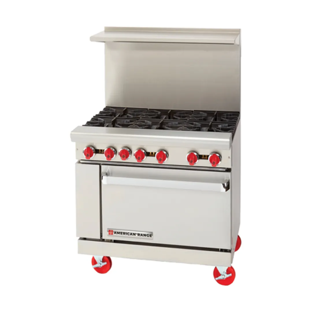 American Range AR-6 36" Restaurant Gas Range w/ (6) Open Burners, (1) Standard Oven, 227.000 BTU