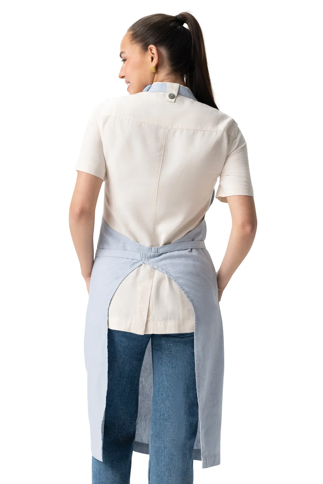 Chef Works ABN13-BZE-0 Bib Apron – Blue, 20.5"W x 34"D, 6.7oz, 55% Hemp 45% Tencel, Neck Strap, 2 Pockets