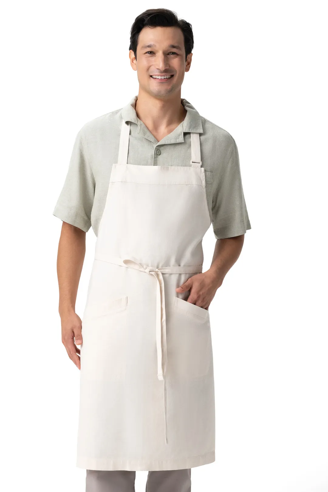 Chef Works ABN13-OAT-0 Bib Apron – 20.5"W x 34"D, 6.7oz, 55% Hemp 45% Tencel, Neck Strap, 2 Pockets