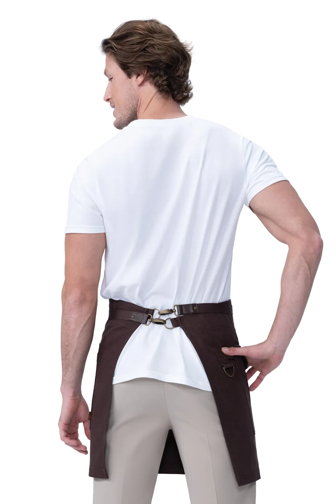 Chef Works AHN11-MQT-0 Waist Apron – Tactical Half Bistro, Unisex, 17-19 30-35 Brown 100% Cotton