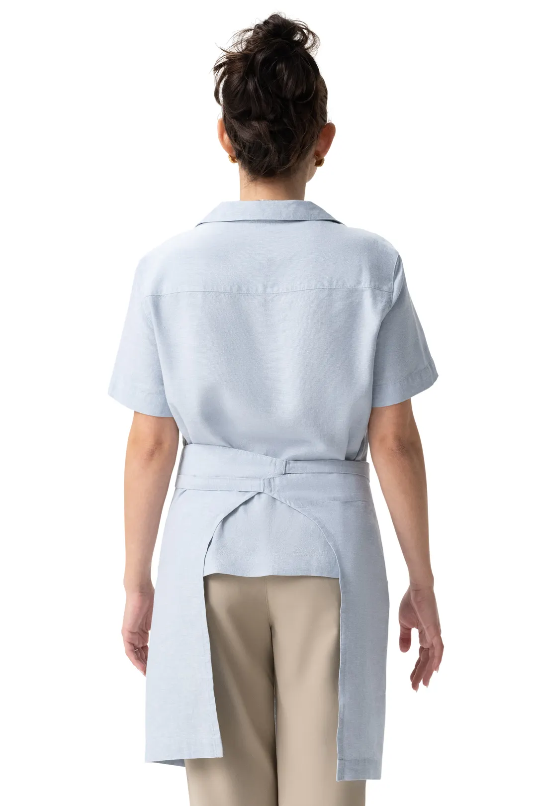Chef Works AHN13-BZE-0 Waist Apron – 19"W x 36"D, Blue, 55% Hemp 45% Tencel, 2 Hip Pockets