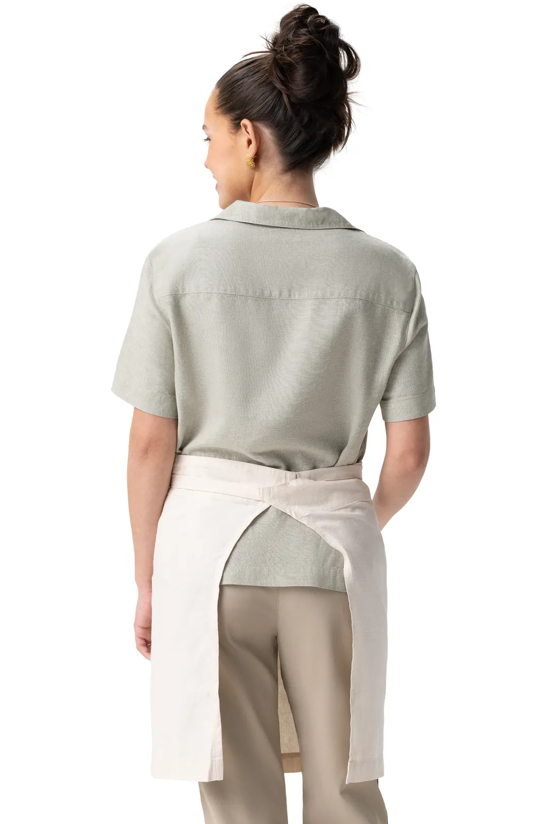 Chef Works AHN13-OAT-0 Waist Apron – 19"W x 36"D, 6.07 oz., 55% Hemp 45% Tencel, Oatmeal, Pockets
