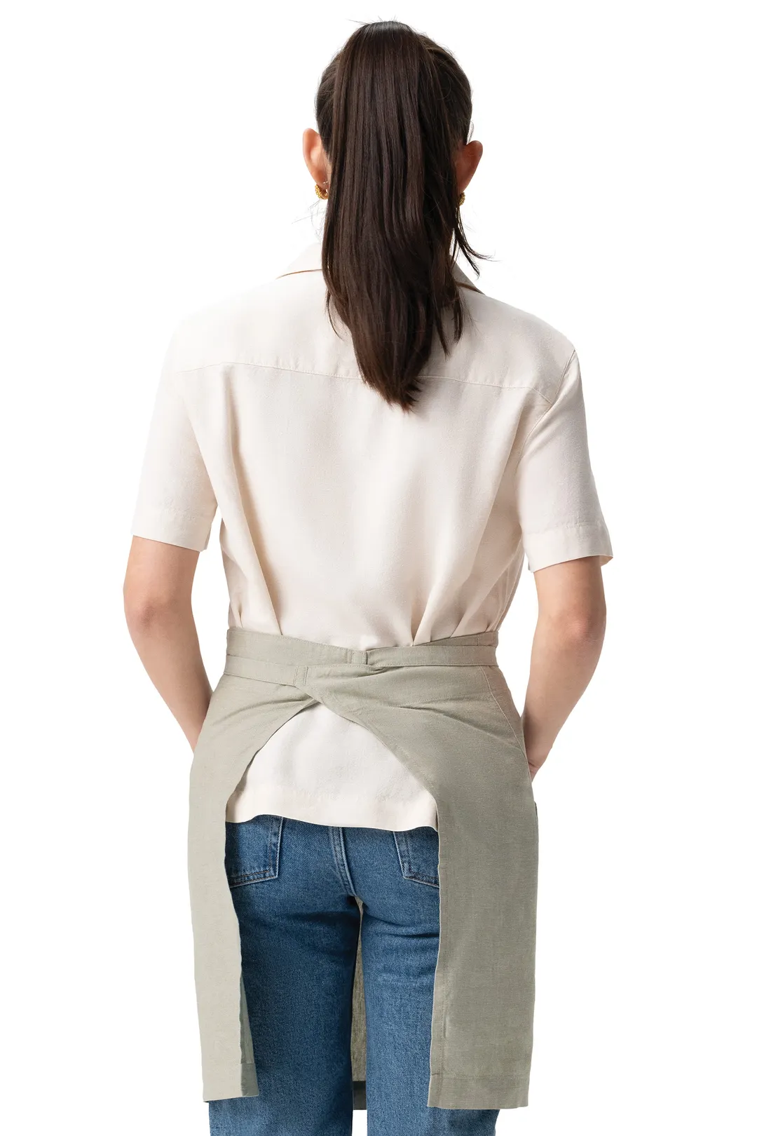 Chef Works AHN13-SAG-0 Waist Apron – 19"W x 36"D, 6.07oz, 55% Hemp 45% Tencel, Sage Green, 2 Pockets